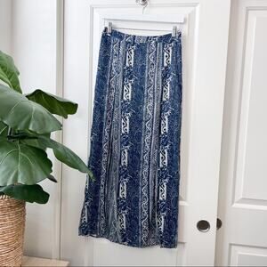 AEO Boho Maxi Skirt Blue Floral 6